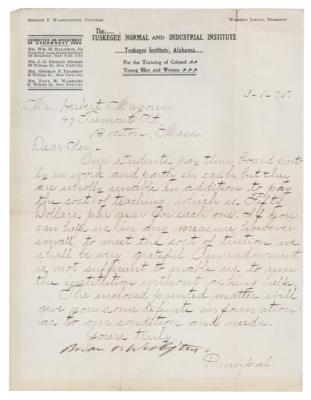 Lot #501 Booker T. Washington Letter Signed