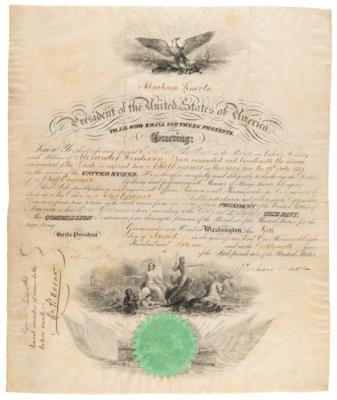 Lot #36 Abraham Lincoln Civil War-Dated Document Signed as President, Appointing a "Chief Engineer in the Navy" - Image 2