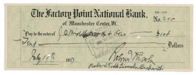 Lot #443 Robert Todd Lincoln and Robert Todd Lincoln Beckwith Signed Check - Image 1