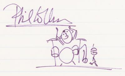 Lot #668 Phil Collins Handwritten Statement and Sketch for a 1986 Eric Clapton Tour Program - Image 3