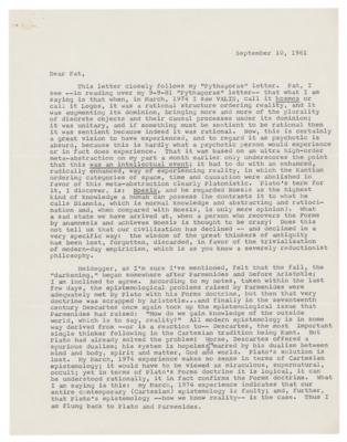 Lot #624 Philip K. Dick Typed Letter Signed on