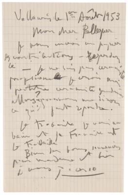 Lot #581 Pablo Picasso Autograph Letter Signed -