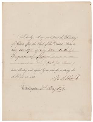 Lot #41 President U. S. Grant Appoints an Envoy to China in 1869 - Image 1