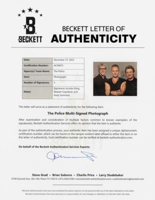 Lot #728 The Police Signed Photograph - Image 2