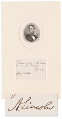 Lot #37 Abraham Lincoln Autograph Note Signed as President - Image 1