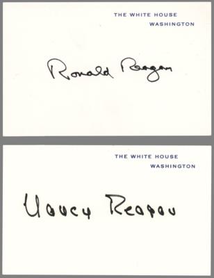 Lot #89 Ronald and Nancy Reagan (2) Signed White House Cards - Image 1