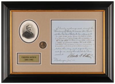 Lot #50 Chester A. Arthur Document Signed as President, Authorizing a Diplomat to Negotiate a Treaty of Commerce with Spain - Image 1