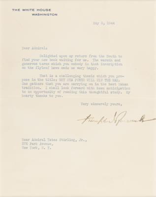 Lot #65 Franklin D. Roosevelt WWII-Dated Typed Letter Signed as President: "That is a challenging thesis which you propose in the title: Why Sea Power Will Win the War" - Image 2