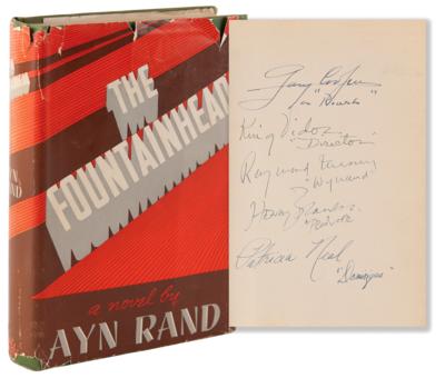 Lot #801 The Fountainhead Cast-Signed Book with Gary Cooper, Patricia Neal, King Vidor - Image 1