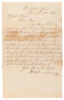 Lot #340 Brigham Young Letter Signed