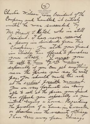 Lot #482 John Ringling Autograph Letter Signed - Image 2