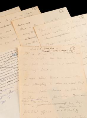 Lot #344 Howard Hughes Handwritten Statement on