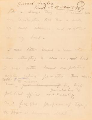 Lot #344 Howard Hughes Handwritten Statement on Defending the Spruce Goose Before Congress - Image 2