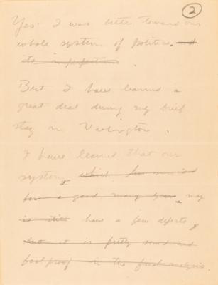 Lot #344 Howard Hughes Handwritten Statement on Defending the Spruce Goose Before Congress - Image 3