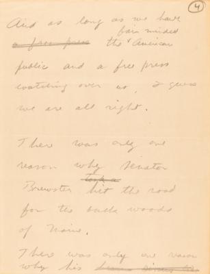 Lot #344 Howard Hughes Handwritten Statement on Defending the Spruce Goose Before Congress - Image 5