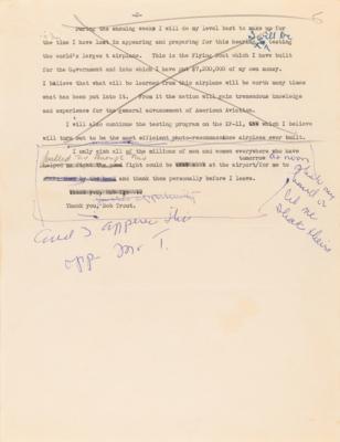 Lot #344 Howard Hughes Handwritten Statement on Defending the Spruce Goose Before Congress - Image 7