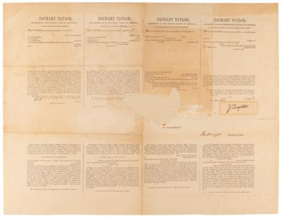 Lot #28 Zachary Taylor Document Signed as President - Unissued Four-Language Ship's Pass - Image 1