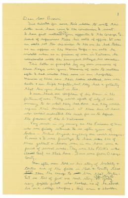 Lot #88 Ronald Reagan Handwritten Draft Letter Under the Guise of Nancy Reagan - Critiquing Governor Jerry Brown's Appointment of a Vietnam P.O.W. - Image 1