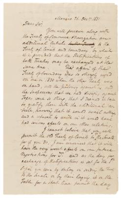 Lot #21 Andrew Jackson Third-Person Autograph Letter Signed as President, Urging the Nomination of a Diplomat to Mexico - Image 3