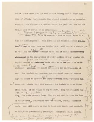 Lot #68 Dwight D. Eisenhower Hand-Edited Typescript for an American Legion Speech on the Soviet Threat, Delivered During His 1952 Presidential Campaign - Image 6