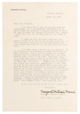 Lot #429 Margaret Mitchell Typed Letter Signed on
