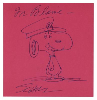 Lot #416 Charles Schulz Original Sketch of Snoopy