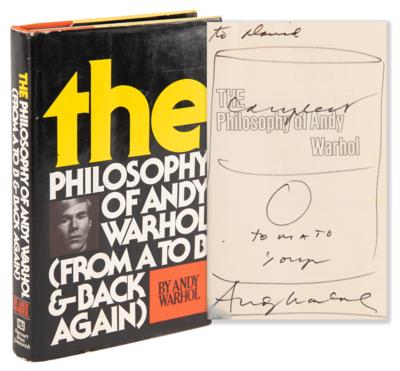 Lot #406 Andy Warhol Signed Book with Sketch of