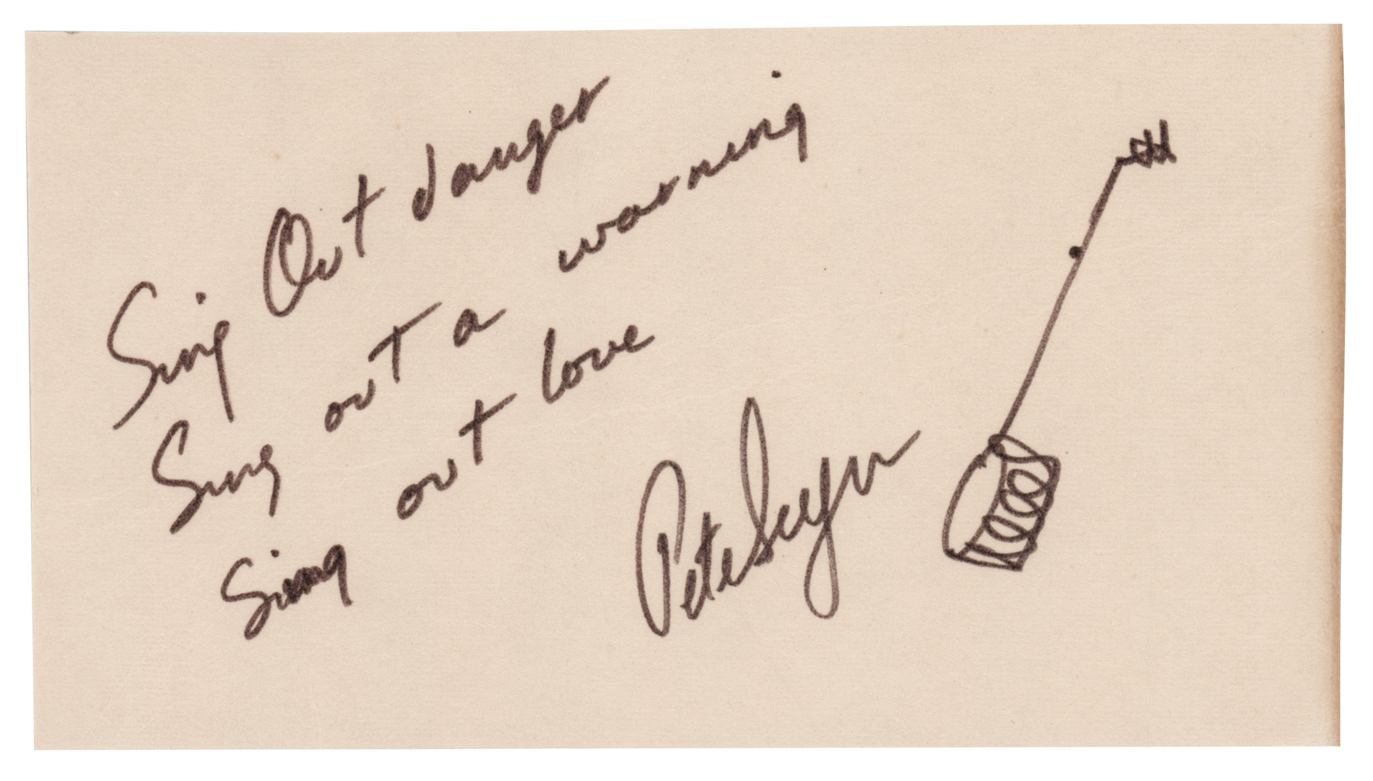 Lot #649 Pete Seeger Signature