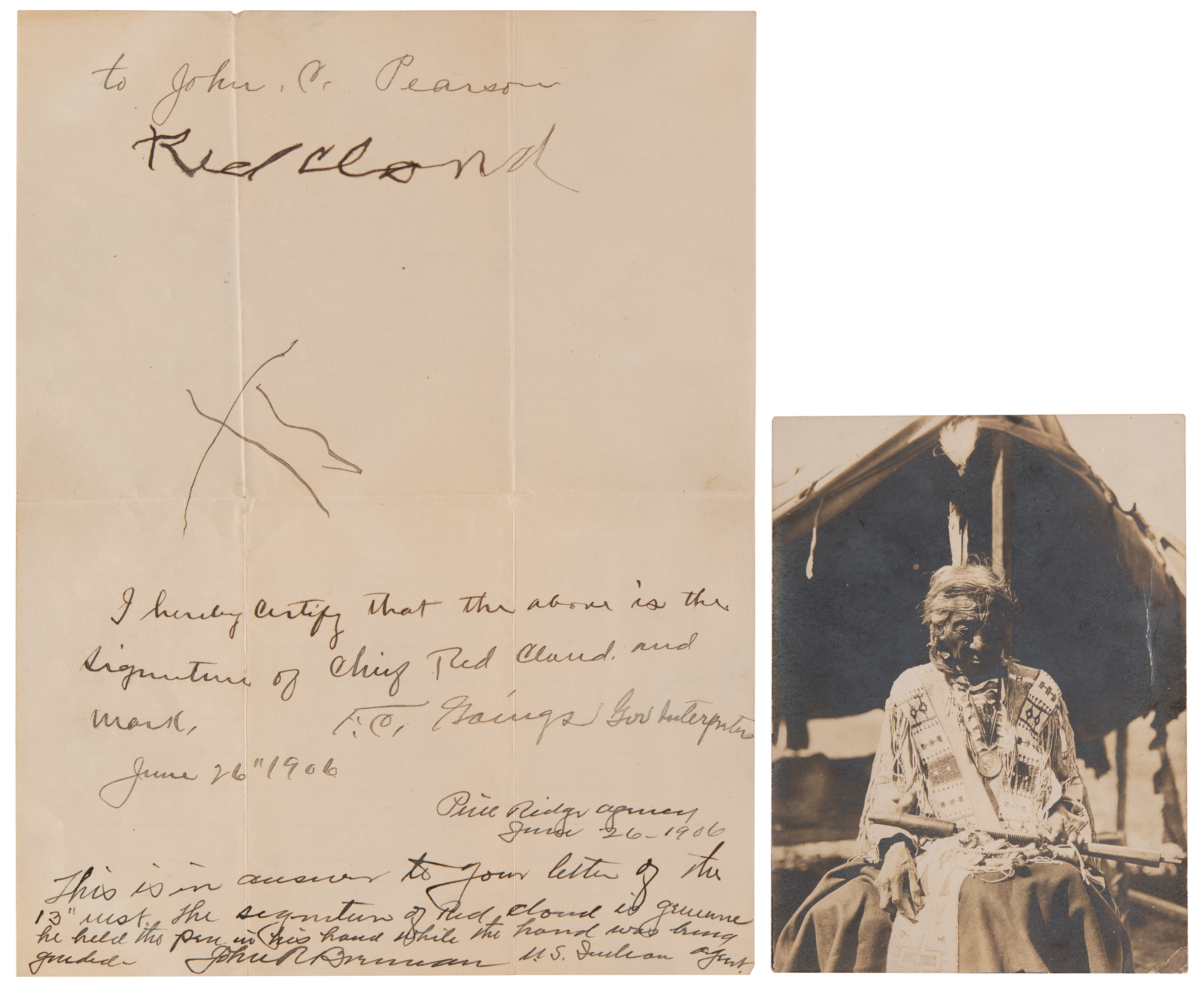 Lot #246 Red Cloud Signature and Photograph