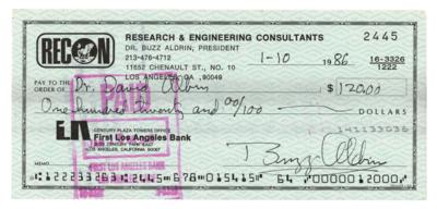 Lot #377 Buzz Aldrin Signed Check