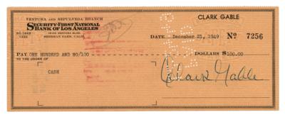 Lot #489 Clark Gable Signed Check