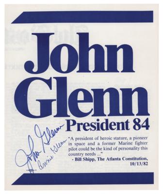 Lot #389 John Glenn Signed Presidential Campaign