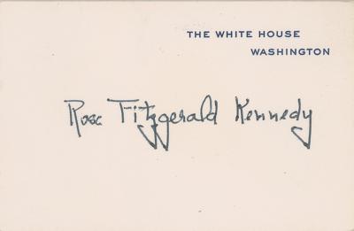Lot #148 Rose Fitzgerald Kennedy Signed White