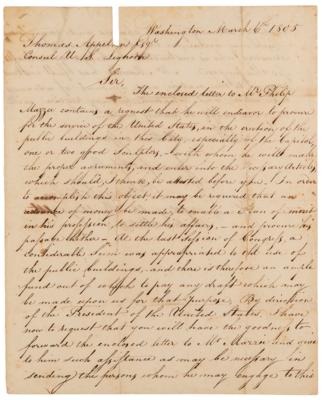 Lot #401 Benjamin Latrobe Autograph Letter Signed,