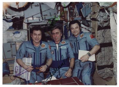 Lot #395 Soyuz TM-3 Signed Photograph