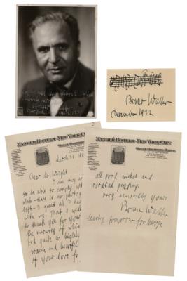 Lot #768 Bruno Walter (3) Signed Items - Musical
