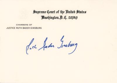 Lot #264 Ruth Bader Ginsburg Signed Supreme Court