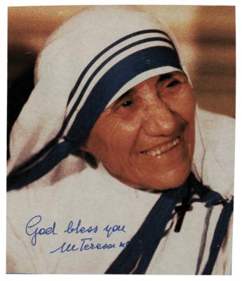 Lot #291 Mother Teresa Signed Photograph