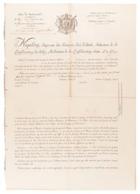 Lot #333 Napoleon Signed Maritime Passport for