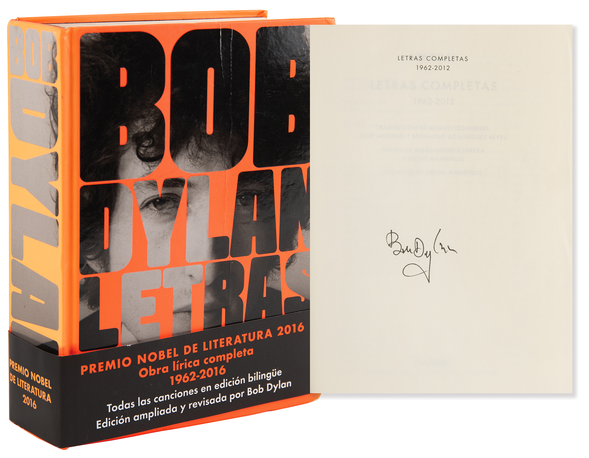 Bob Dylan Signed Book - Letras Completas, 1962-2012 | RR Auction