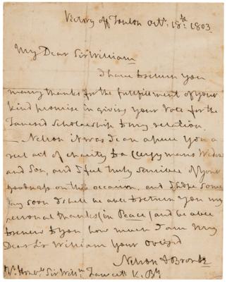 Lot #336 Horatio Nelson Autograph Letter Signed