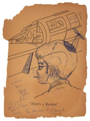Lot #545 Bob Dylan Signed Coloring Book Page with