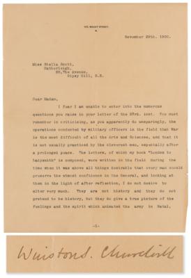 Lot #211 Winston Churchill Early Typed Letter