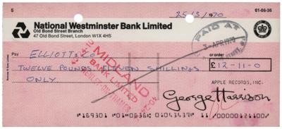 Lot #660 Beatles: George Harrison Signed 'Apple