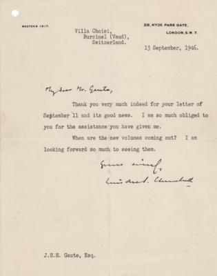 Lot #213 Winston Churchill Typed Letter Signed