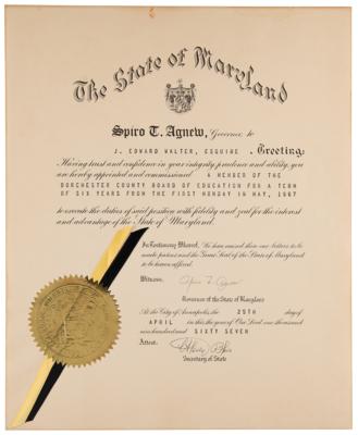 Lot #250 Spiro Agnew Document Signed