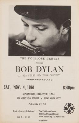 Lot #613 Bob Dylan 1961 Carnegie Chapter Hall