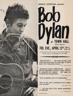 Lot #614 Bob Dylan 1963 NYC Town Hall Concert