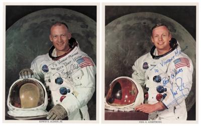Lot #374 Neil Armstrong and Buzz Aldrin (2) Signed
