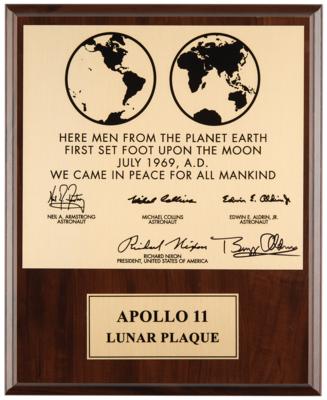 Lot #376 Buzz Aldrin Signed Apollo 11 Lunar Plaque